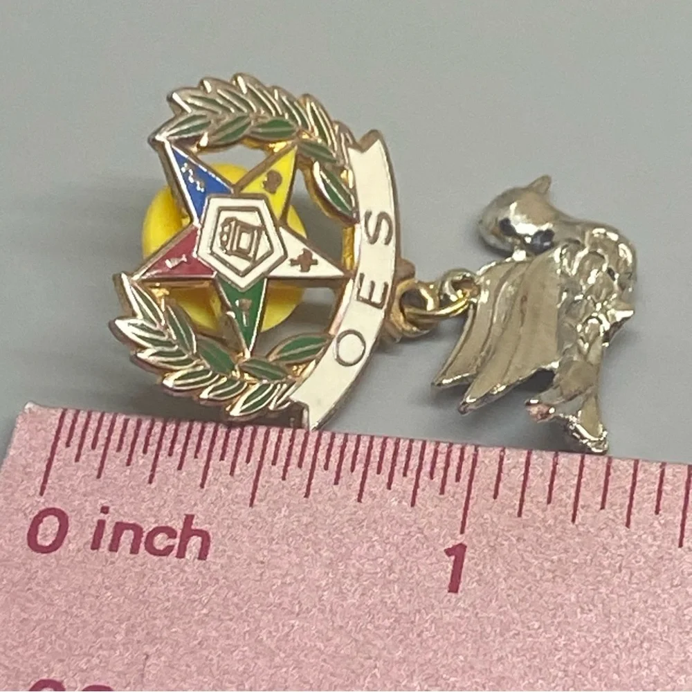 Vintage Order Eastern Star Bird Dangling Brooch #6957